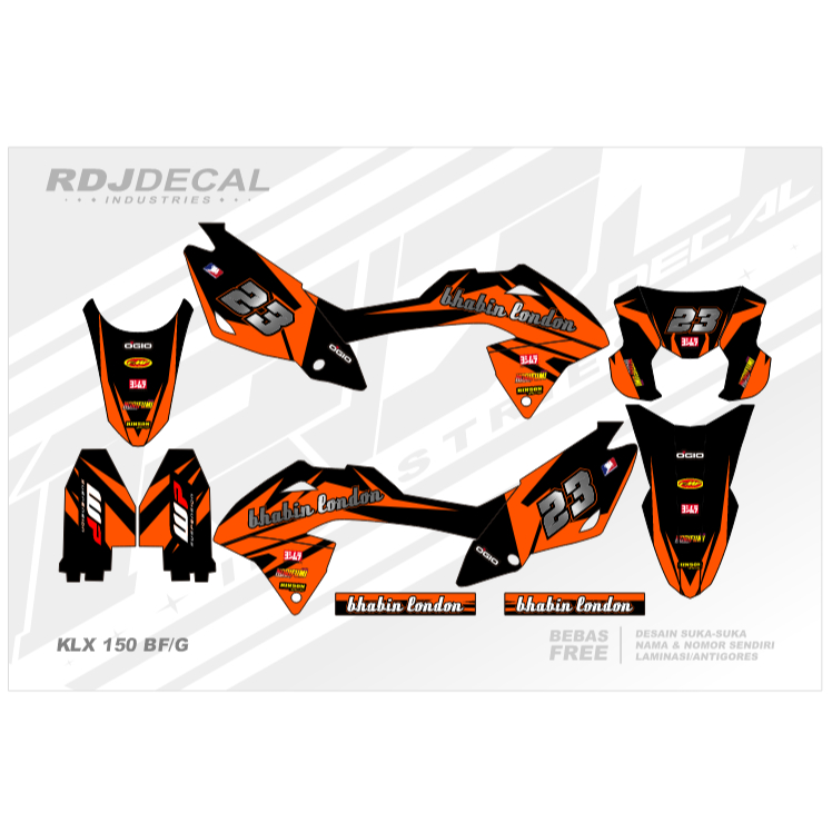 DECAL STICKER KLX 150 BF (005) DEKAL STIKER KLX G/SE/EXTREME/NEW 2016 2017 2018 2019 2020 2021 2022 