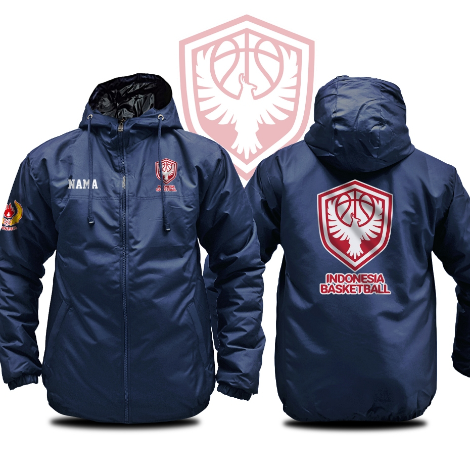 JAKET PERBASI INDONESIA BASKETBALL Parasut Elegan Semi WF Free Nama Bisa Custom