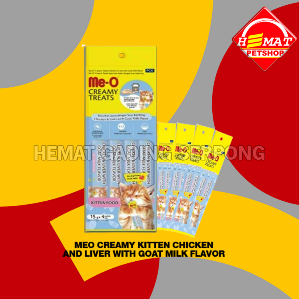 Meo Creamy Snack Kucing Treats me-o meo 15 Gram Kitten Chicken