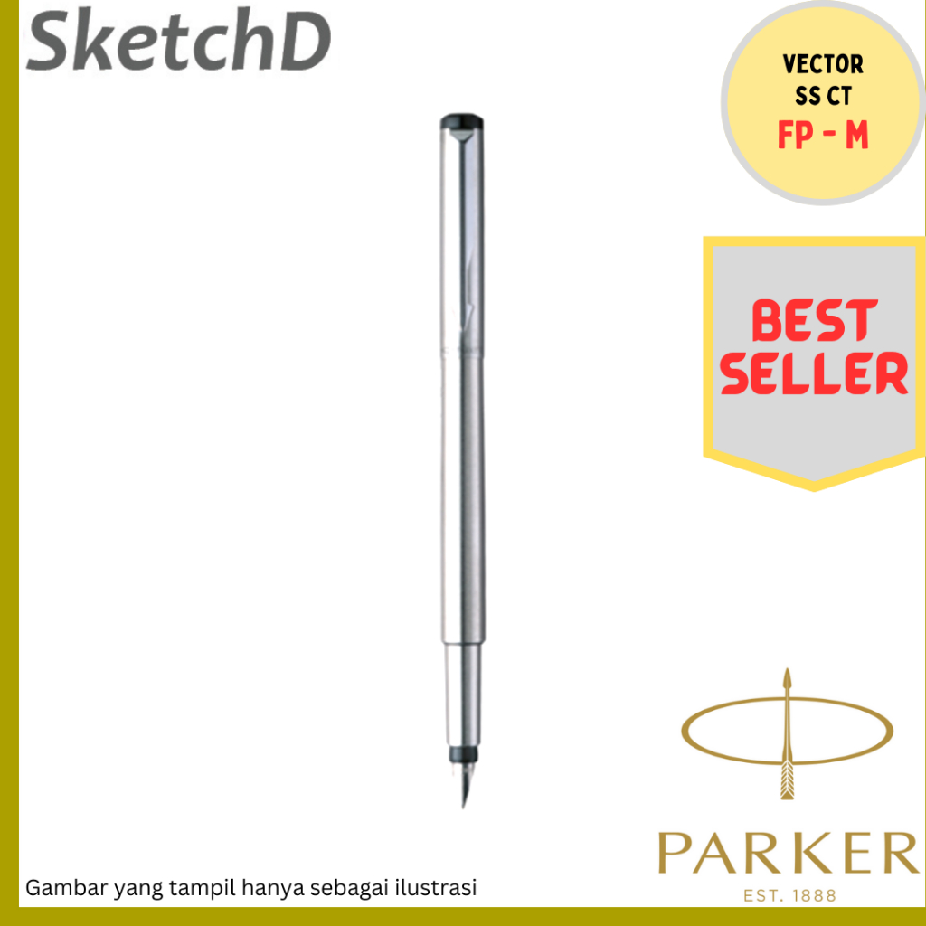 

Parker Vector FP Stainless Steel Chrome Tip Fountain Pen Pena Tanda Tangan