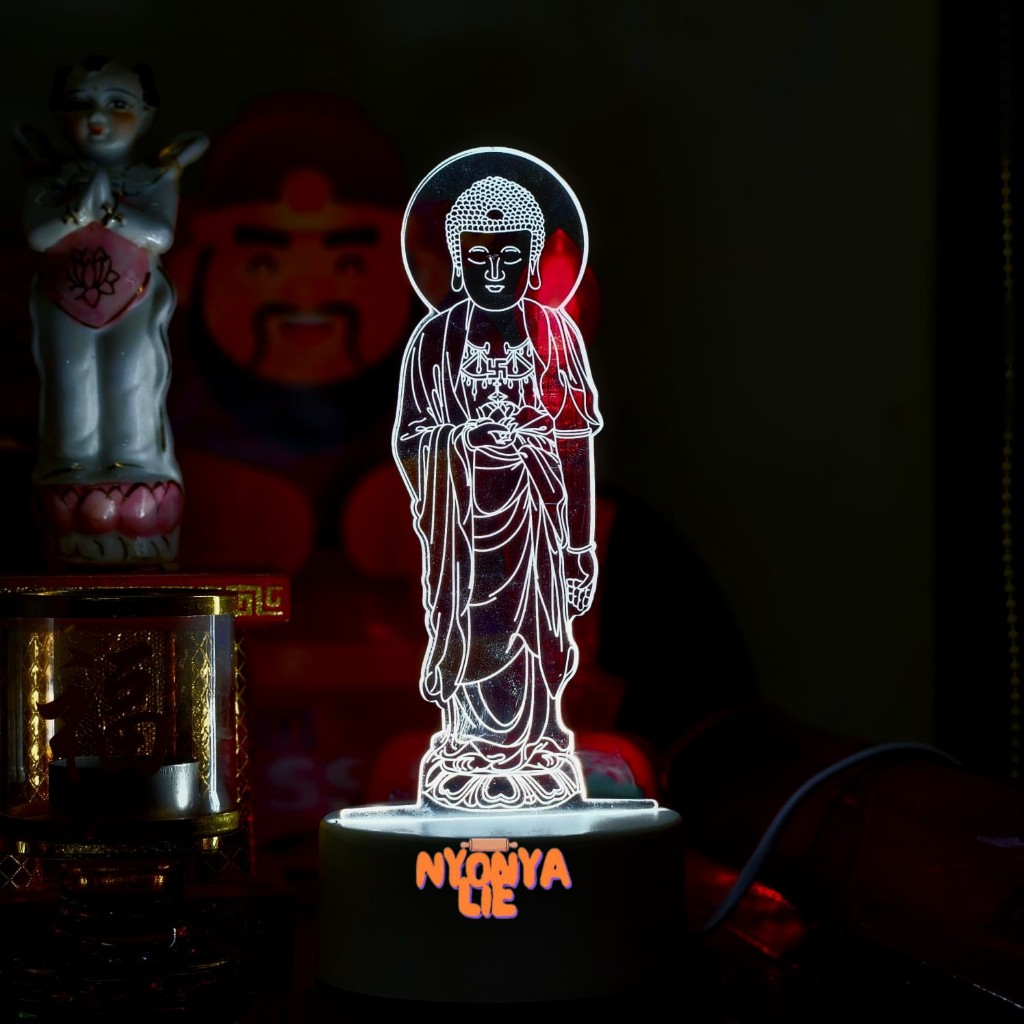 LLB01 Lampu Hias LED BUDDHA Bodhisatva KWAN IM Akrilik Transparan Acrylic Lamp