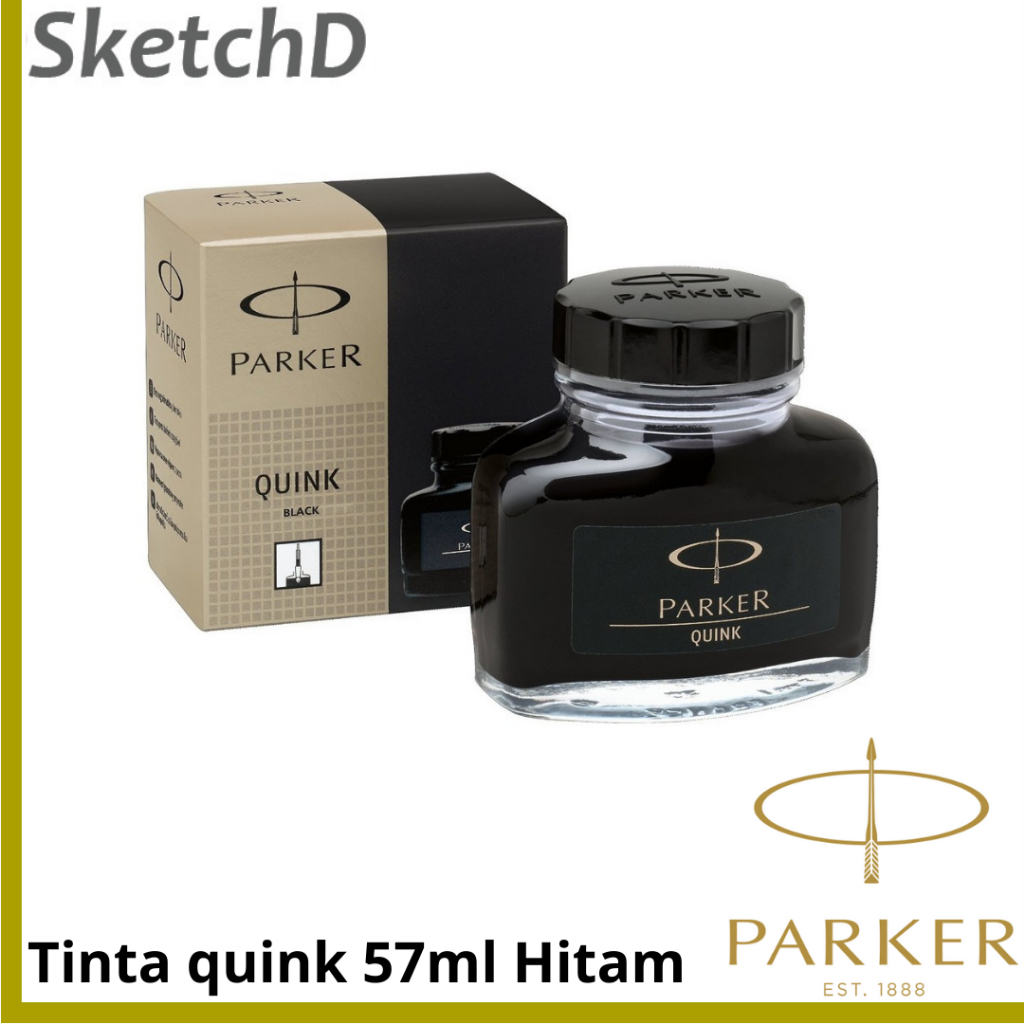 

Tinta botol cair hitam Parker Quink - Fountain Pen Black Ink Refill Bottle