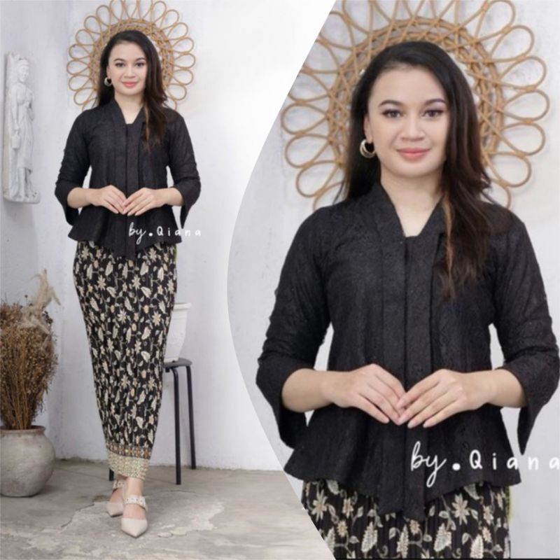atika_kebaya setelan floy brukat kartini modern & rok plisket baju atasan wisuda remaja