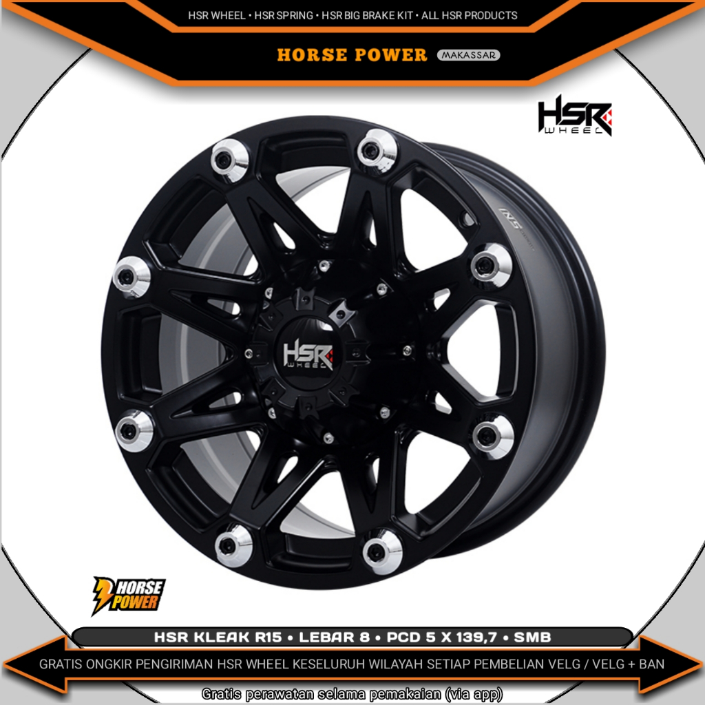 Velg R15 • Mobil 5 Baut Roda • Pcd 5 x 139,7 • Hsr Kleak