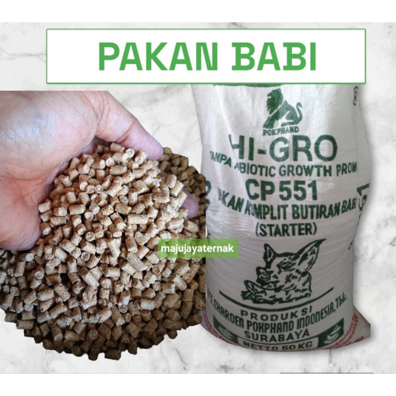 Pur BABI 551/NHB2 voer babi 1 kg PELET babi pakan babi bisa penggemuk ayam bebek