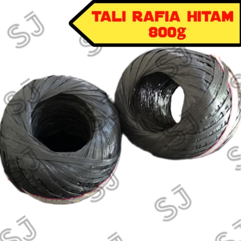 

tali rafia hitam | rafia roll cap omah rafia 1pcs