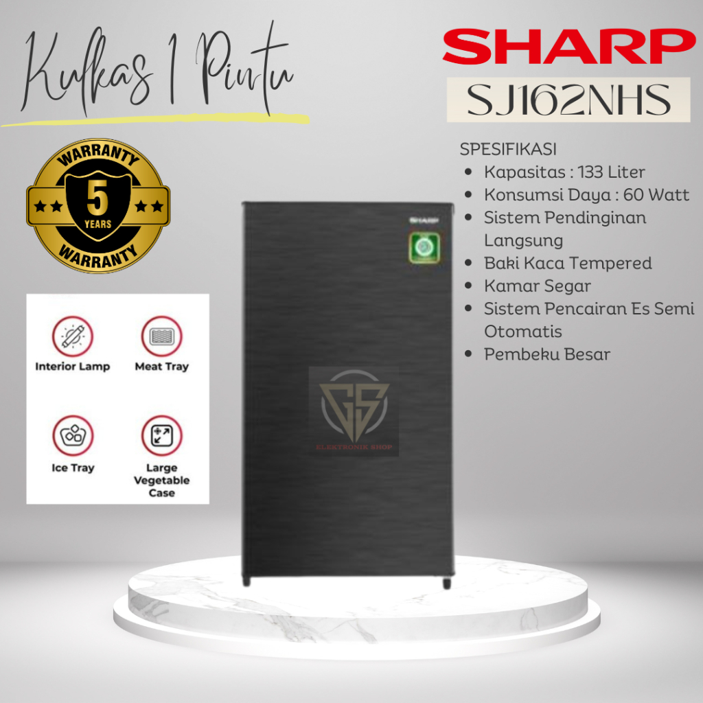 Kulkas 1 Pintu SHARP SJN162NHS