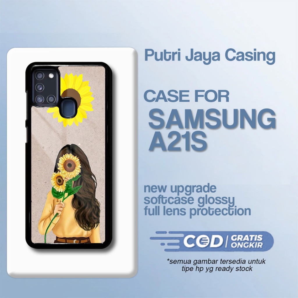 Case Samsung A21s Terbaru - Samsung A21s - Motif Girls Flower Baru Cute - Hardcase Premium Glossy - 