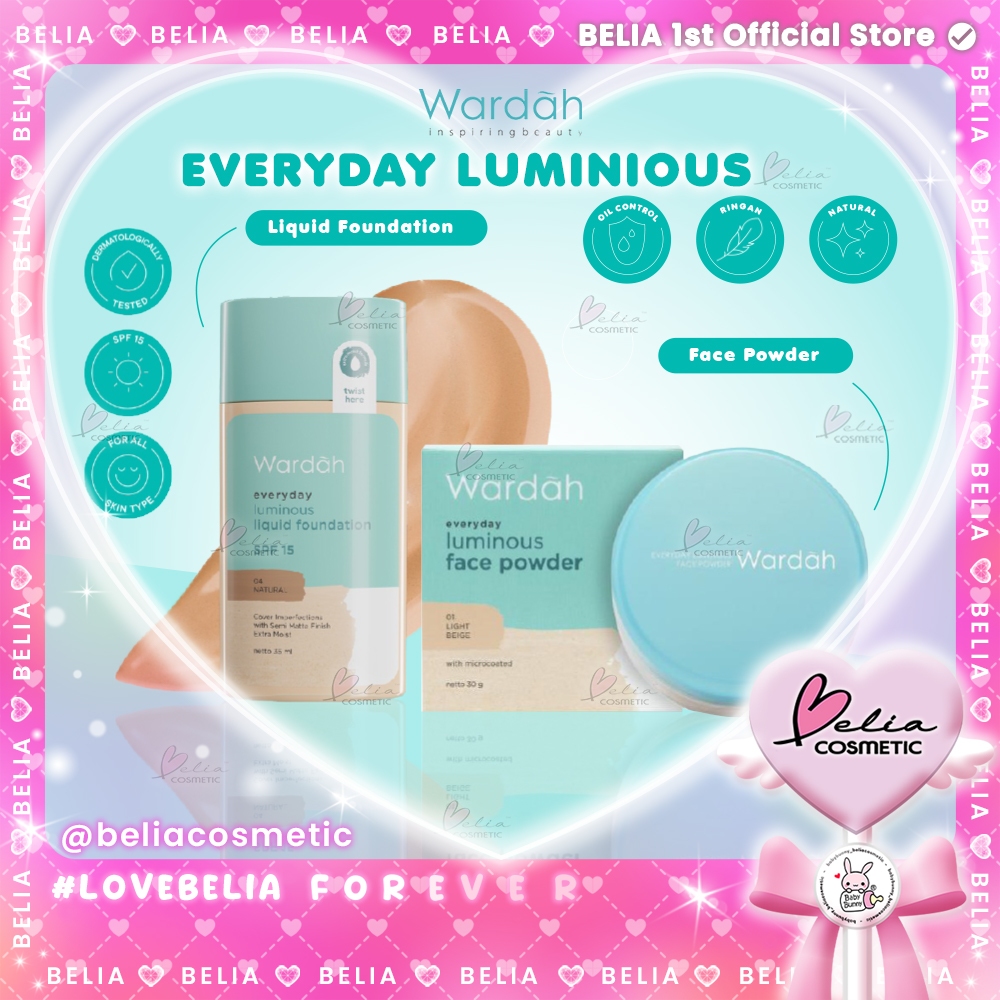 ❤ BELIA ❤ WARDAH Everyday Luminous Liquid Foundation SPF 15 35ml | Everyday Luminous Face Powder 40g