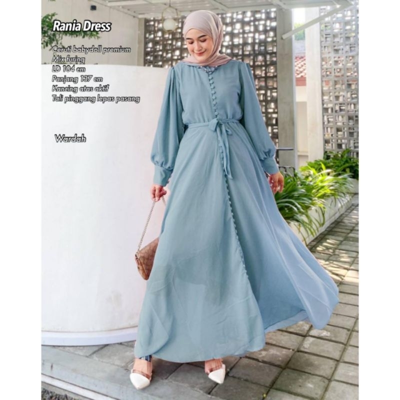 RANIA DRESS WANITA CERUTI BABYDOLL / Gamis Wanita / Dress Ceruti Babydoll/ Dress Ceruti / Dress Leba