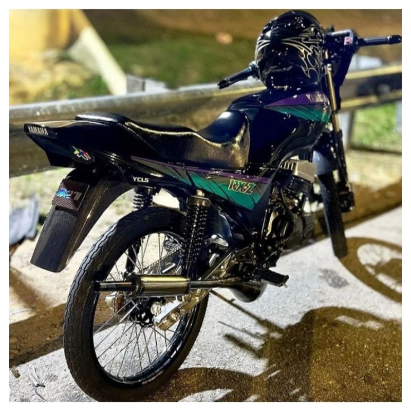 striping sticker standar Yamaha rxz hitam hijau