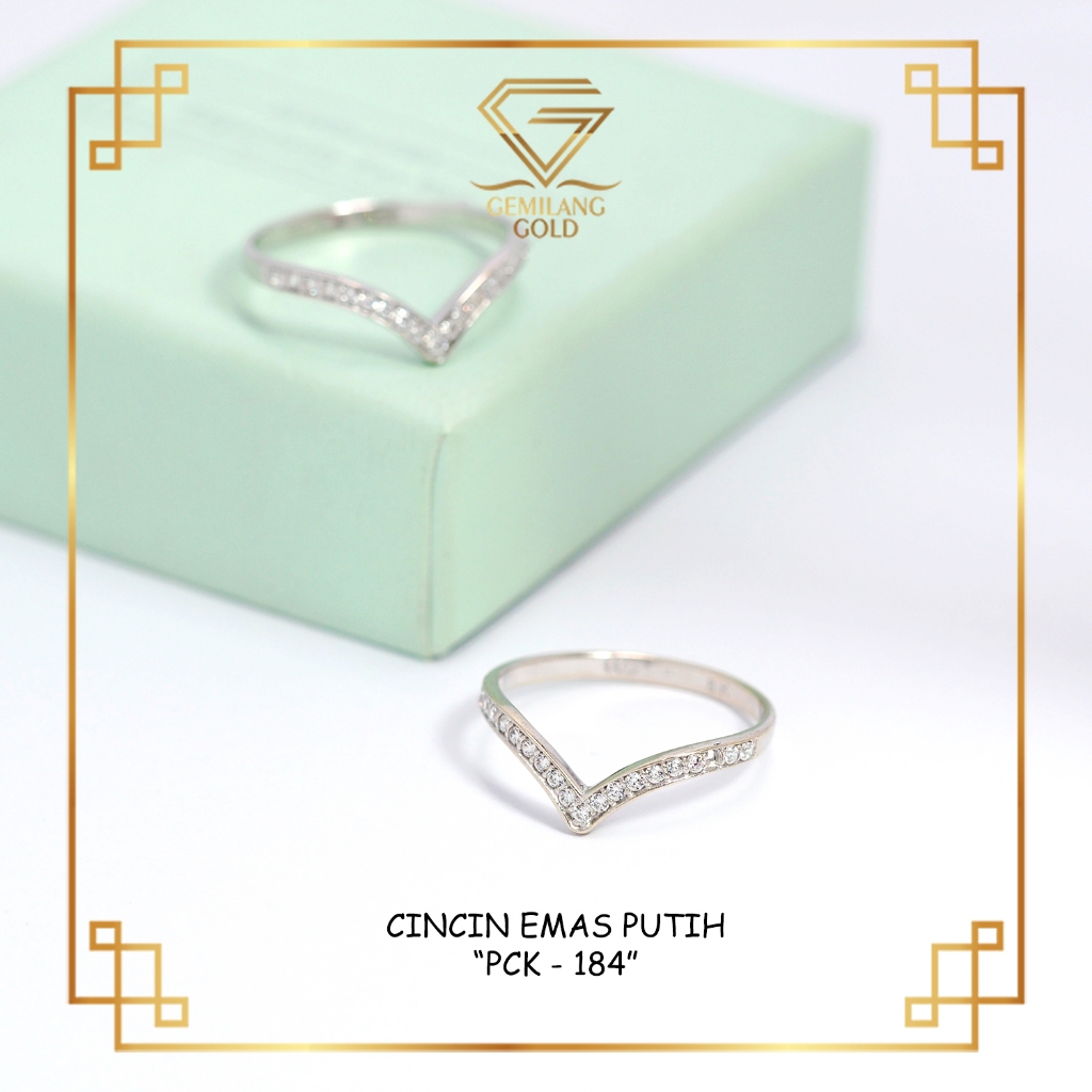 CINCIN EMAS PUTIH KADAR 8K (375) CINCIN EMAS PUTIH MODEL AUREL TERBARU PCWK-184 | GEMILANG GOLD
