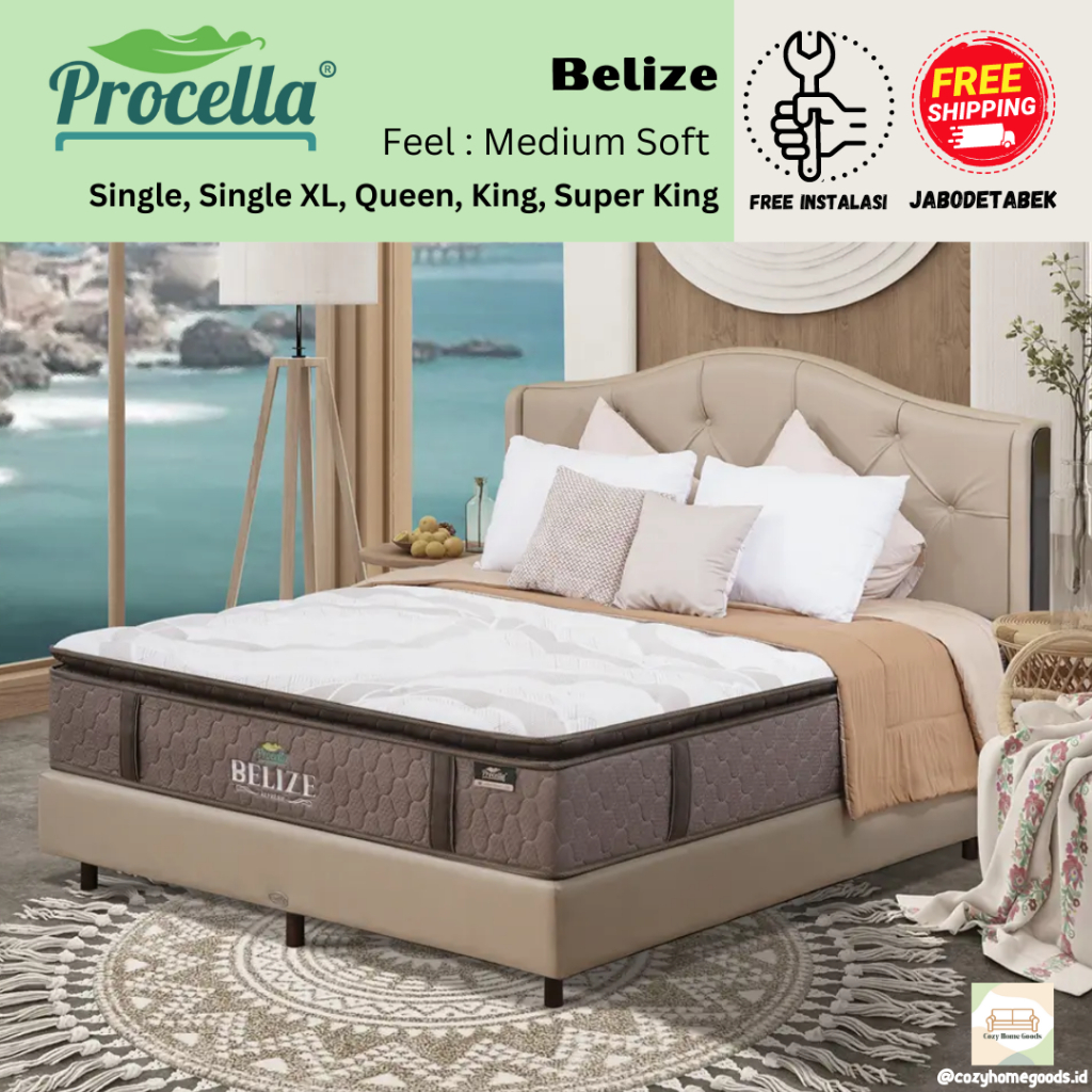 Kasur Springbed Matrass - Procella Belize Refresh Series - Single Queen King Size