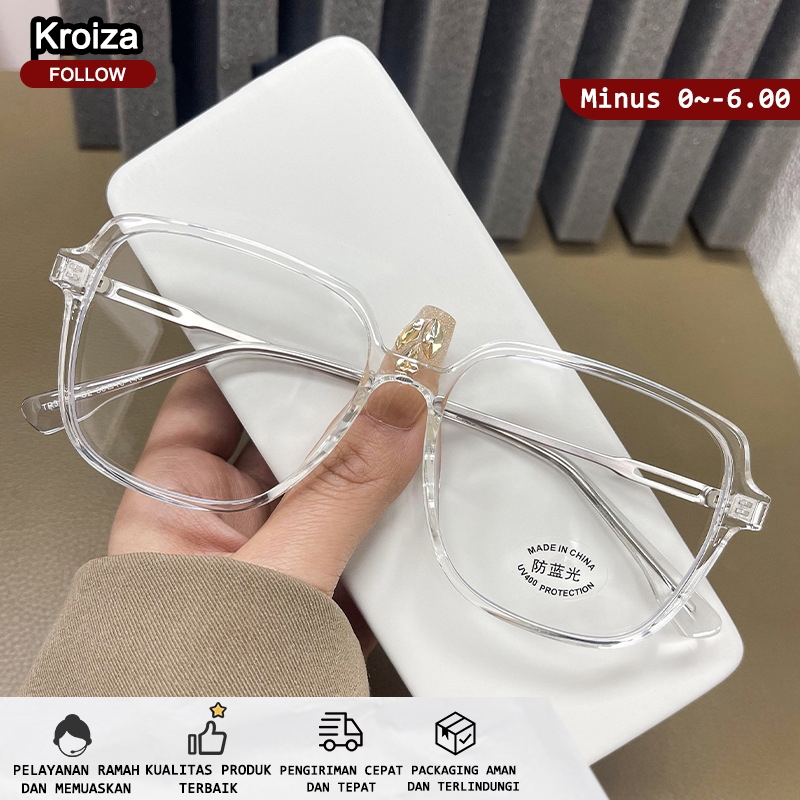 Kacamata Photocromic Anti Radiasi Blueray Minus Silinder Wanita Pria Frame Kaca Mata Optik