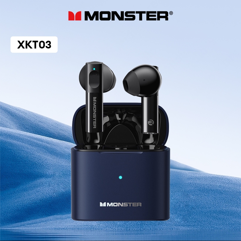Monster XKT03 TWS Earphone Bluetooth 5.2 Music Headset HD Call Noise Reduction Headphone