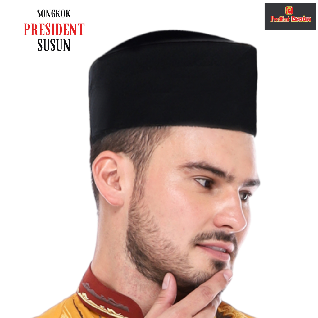 President Executive - Songkok Hitam Peci Hitam Polos President Susun Kopyah Nasional Dewasa Remaja