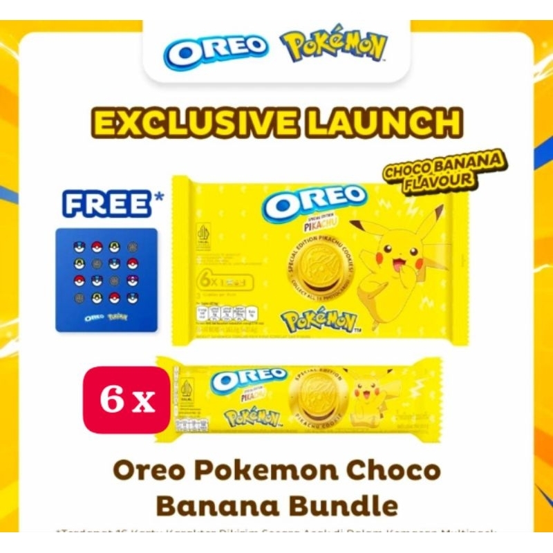 

Oreo Pokemon Chocolate Banana 165gr [Multipack isi 6]