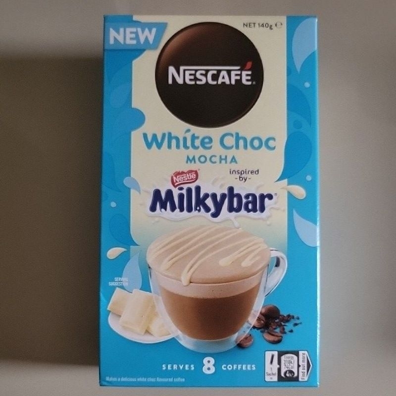 Nescafe White Choc Mocha Milkybar 8 Sachet Minuma Coklat Seduh