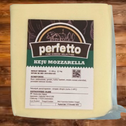 

Keju Mozarella Perfetto 250 gram enak Halal