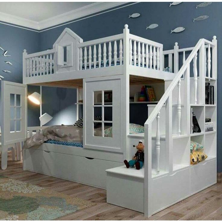 TEMPAT TIDUR ANAK TINGKAT DAN RAK BUKU // RANJANG TIDUR SUSUN 3 // DIPAN TINGKAT DAN SORONG KASUR