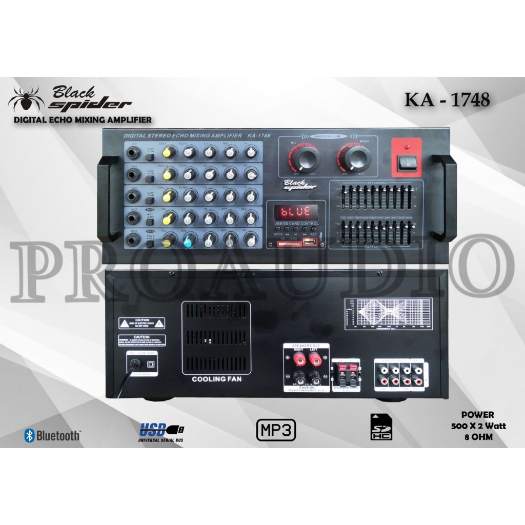 Power Amplifier Black Spider KA 1748 / KA1748 KA-1748 Blackspider Original