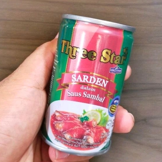 

SARDINES THREE STAR 155gr Chilli Sauce / Ikan sarden kaleng