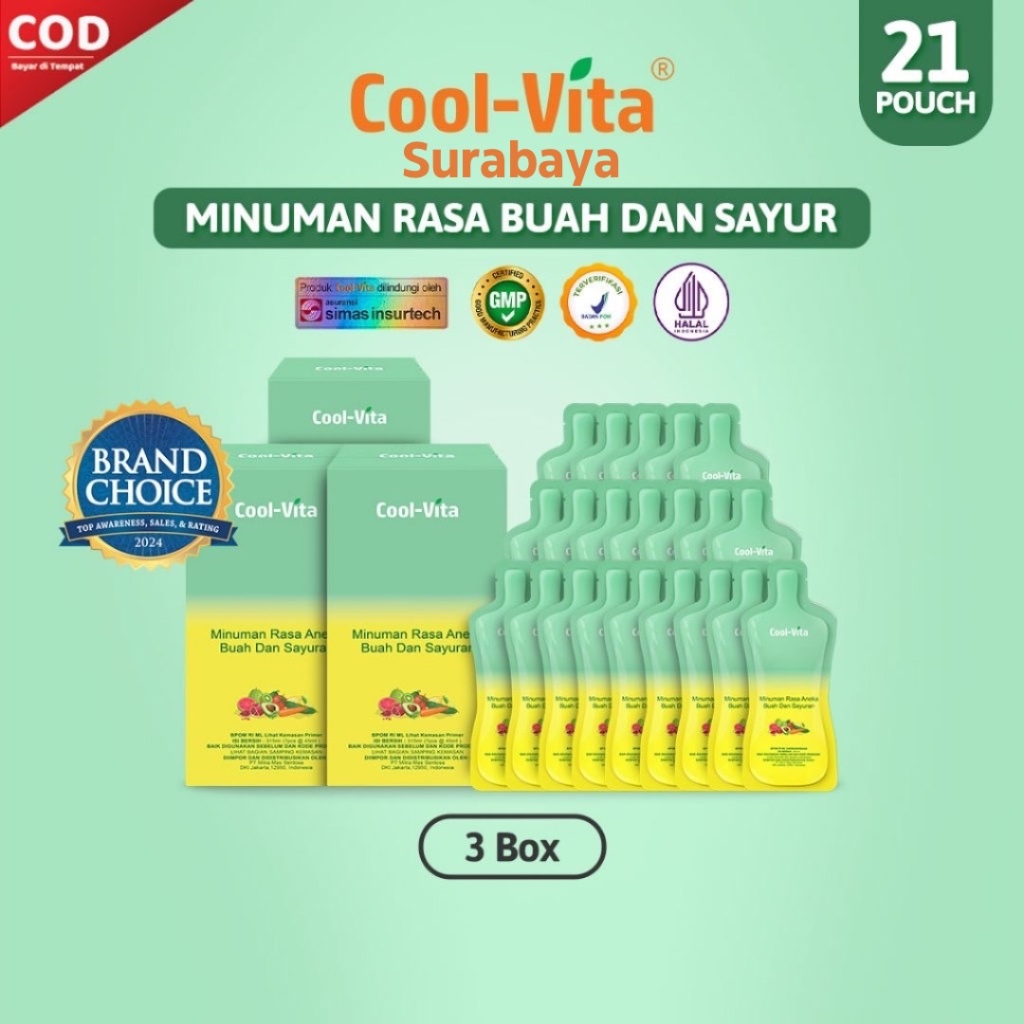 

[3 Box - 21 Pouch] Coolvita Minuman Rasa Buah & Sayuran