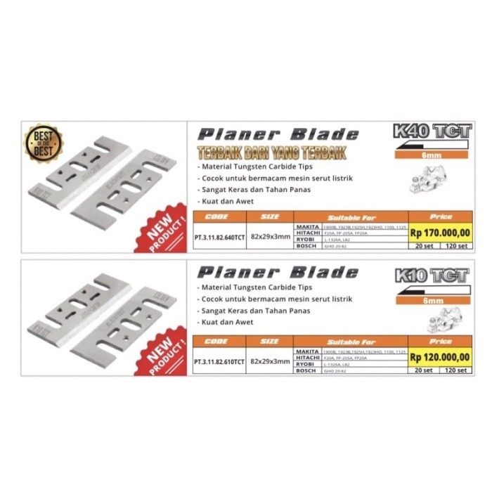 BLACKFOOT - MATA SERUT LISTRIK PLANNER BLADE K40 TCT ; K10 TCT