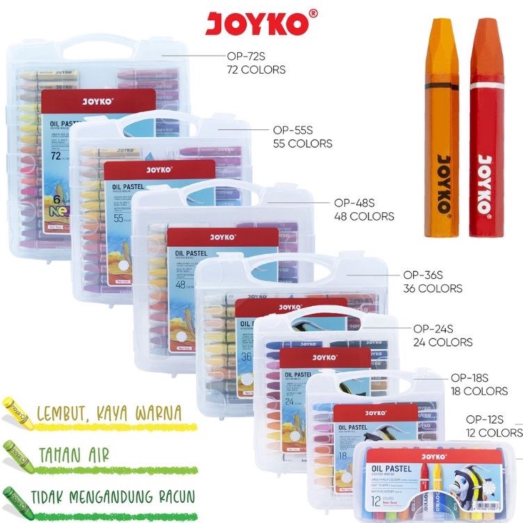 

Crayon Minyak Oil Pastel Joyko 36S 48S 55S 72S