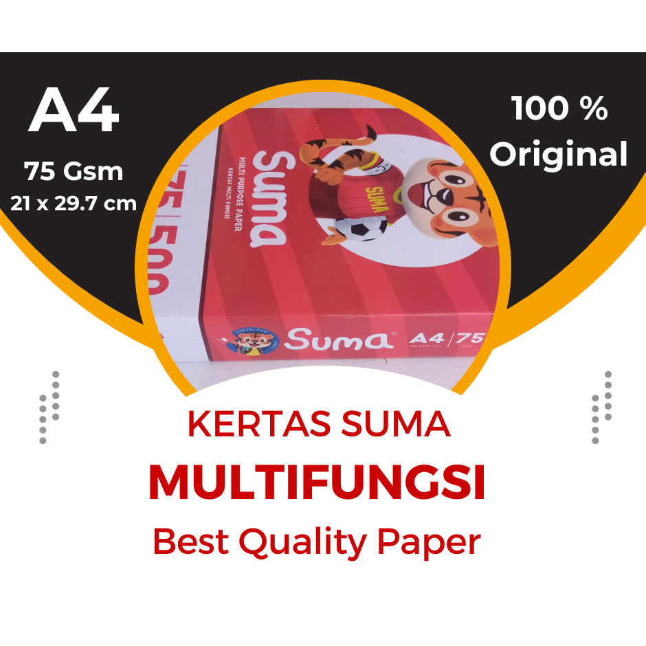 

KERTAS HVS A4 75 GSM/Kertas Fotocopy/PRINT/Merk SUMA