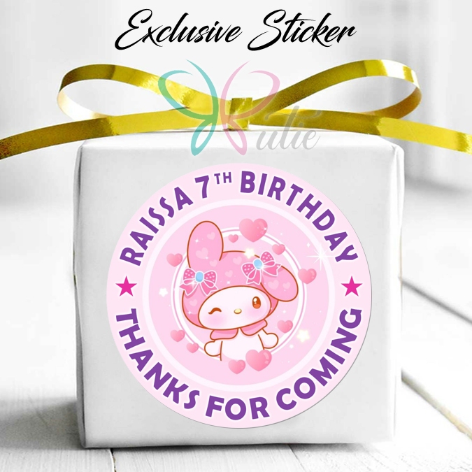 

50 STIKER / STICKER MY MELODY 2-3 UTK BAG / BENTO / SOUVENIR ULTAH ULANG TAHUN