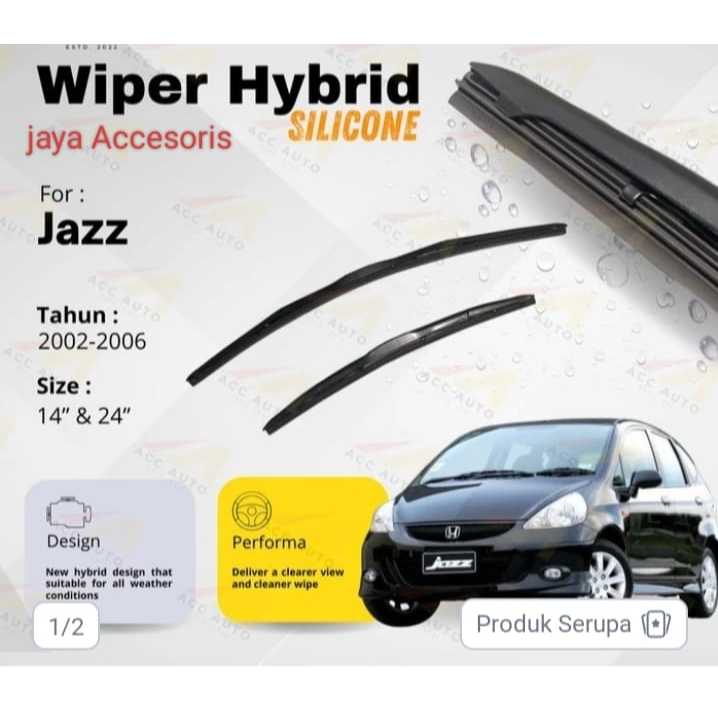 Wiper Hybrid Mobil Honda Jazz Karet Kaca Frameless Silicon