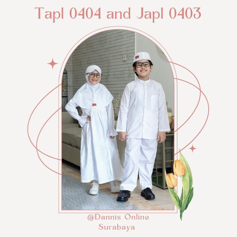 ❤️ Dannis Online Surabaya ❤️ Tapl 0404 and Japl 0403 Couple Ihrom Ikhrom Dress white jubah putih aba