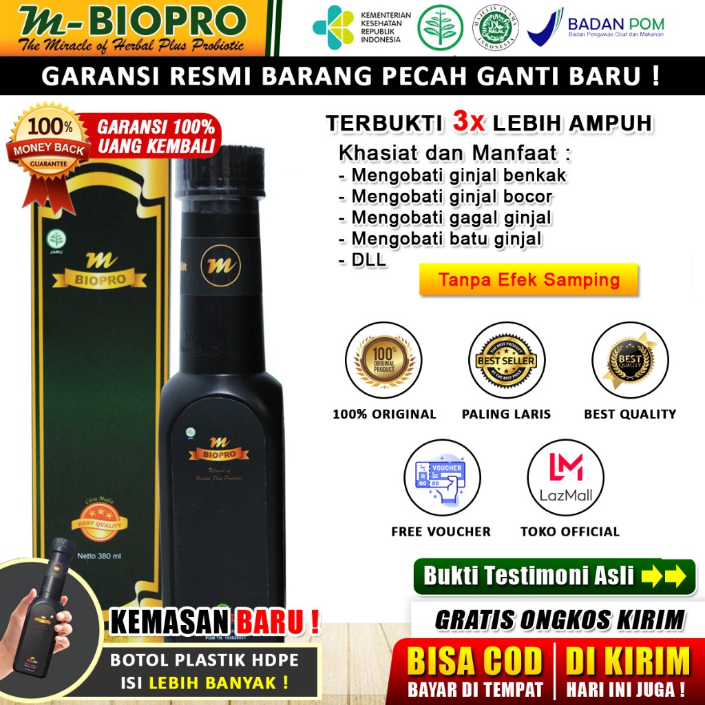 MBIOPRO Obat Ginjal Bengkak, Ginjal Bocor, Gagal Ginjal Tanpa Operasi, Penghancur Batu Ginjal Tanpa 