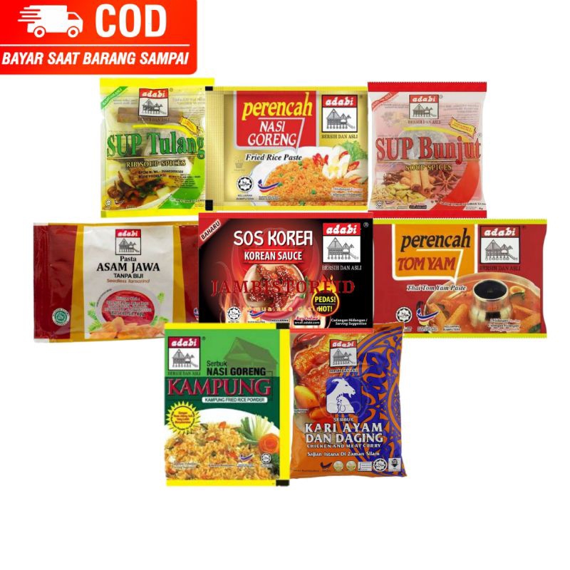 

(JAMBISTOREID) JAMBI LANGSUNG KIRIM Bumbu Adabi 40gram All Varian Instant Perencah Nasi Goreng Tradisional Sop Sup Tulang Bunjut Asem Asam Jawa Tanpa Biji Kari Ayam Daging Tomyam Thailand Tomyum Paste Saus Pasta Kuah Pedas Korea Gochujjang Murah Jambi