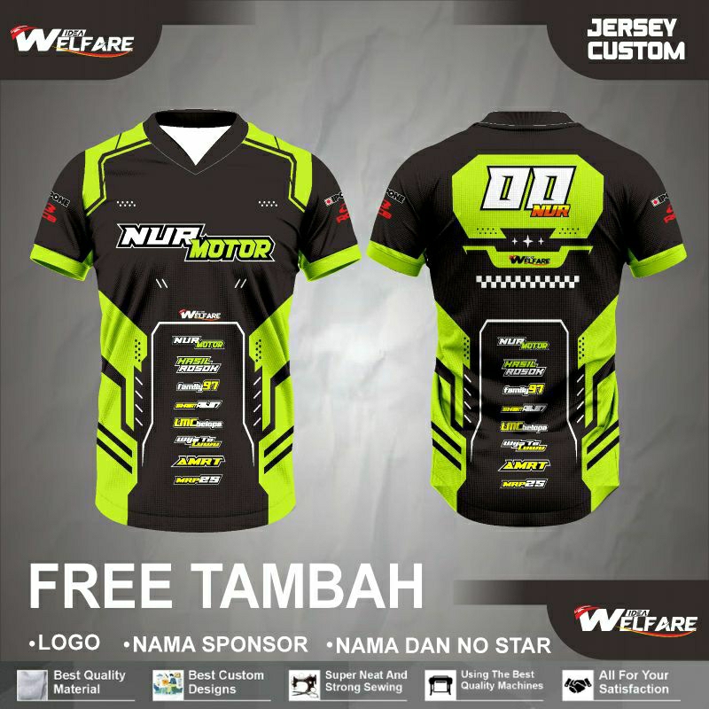 Baju jersey racing jersey balap desain custom full printing free ganti sponsor dan nama