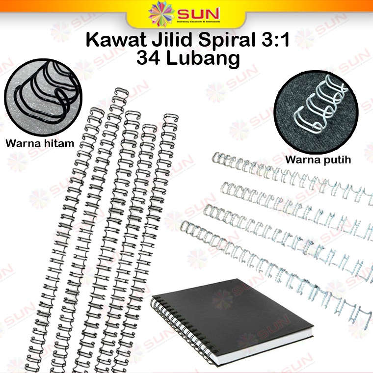 

Top Product Spiral Kawat Ring Kawat Jilid Spiral 31 Ukuran A4 34 Lubang F4 38 Lubang Warna Hitam Putih