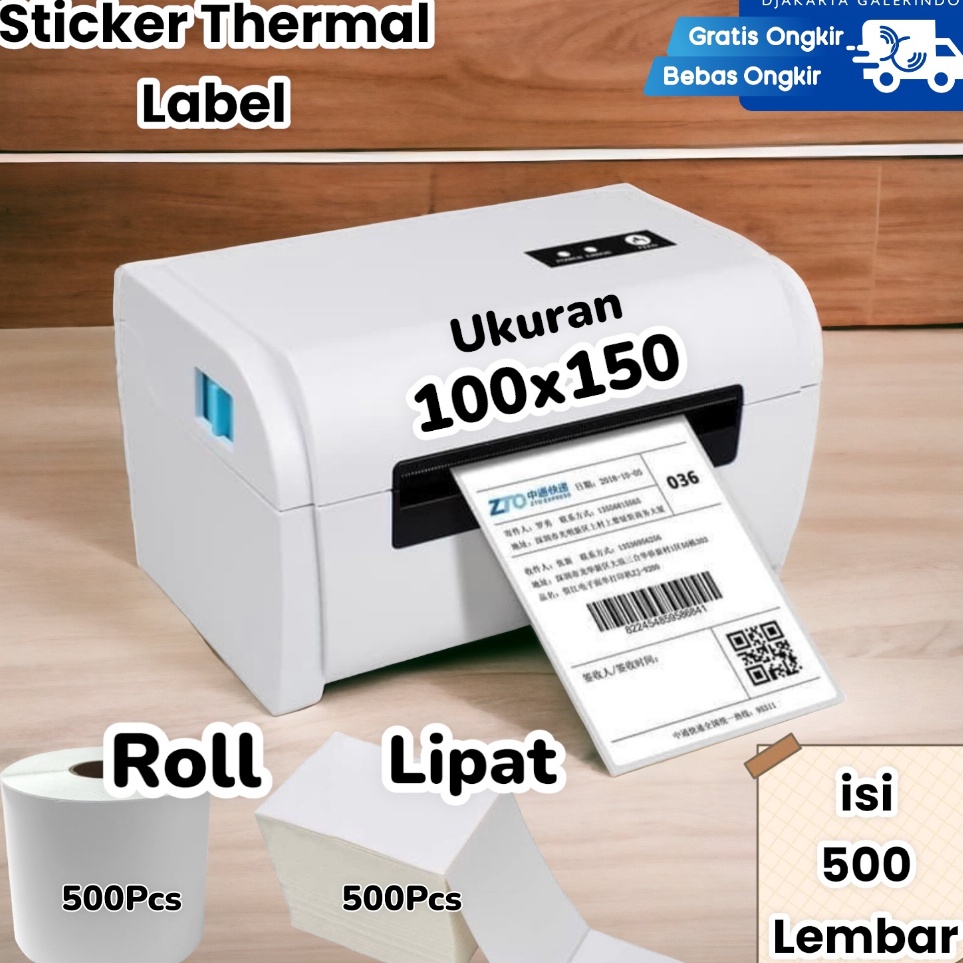 

Hemat Terkini Sticker Kertas Thermal Label 1x15 mm 4x6 5 Lembar Kertas Print orderan online shop
