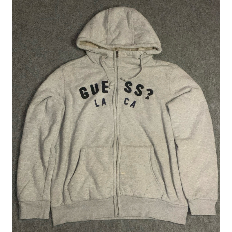 zipper hoodie guess sherpa dalam