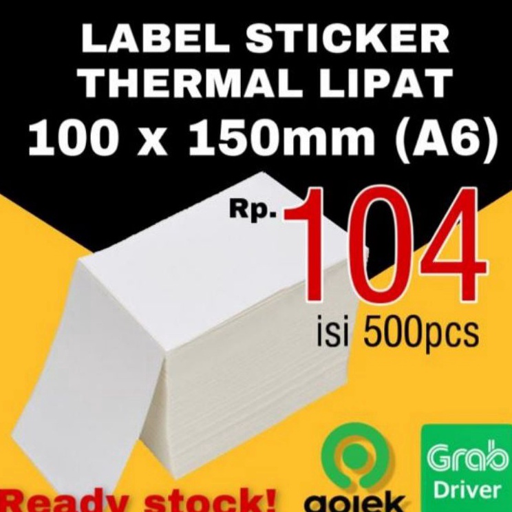 

Tren Baru KERTAS STICKER LABEL THERMAL LIPAT 1x15 BARCODE A6