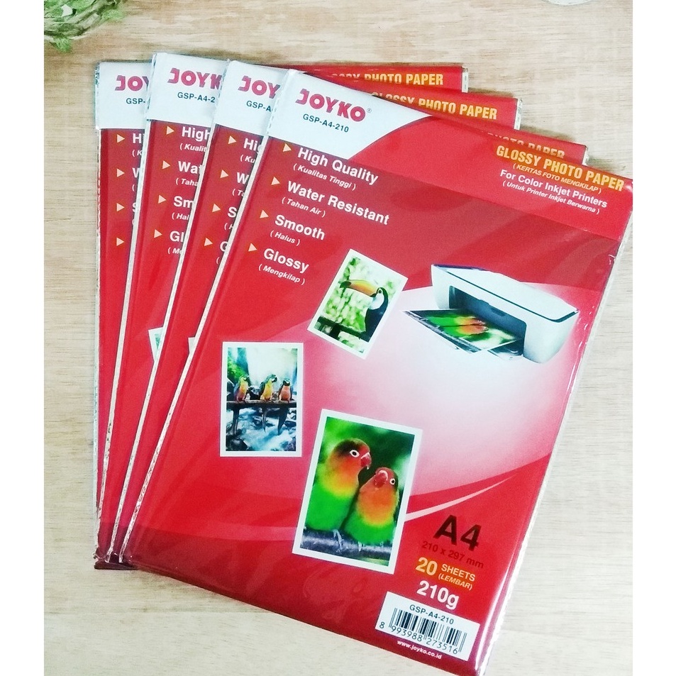 

Joyko Glossy Photo Paper GSPA421 Ukuran A4 Kes Print Foto 2 Lembar Glosi Mengkilap 21gsm gsm