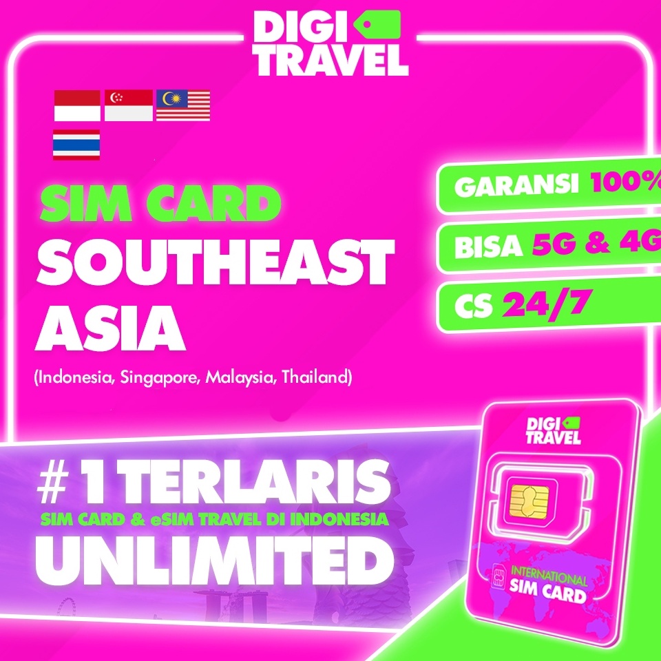 KODE V3E5 DIGI TRAVEL Sim Card Singapore Malaysia Thailand Simcard Kartu Data Internet Unlimited Lua