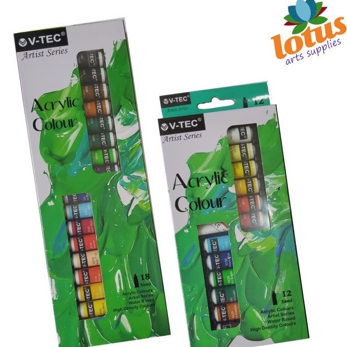 

Promo Hemat VTEC Acrylic Colour set 12 warna x 6ml tube