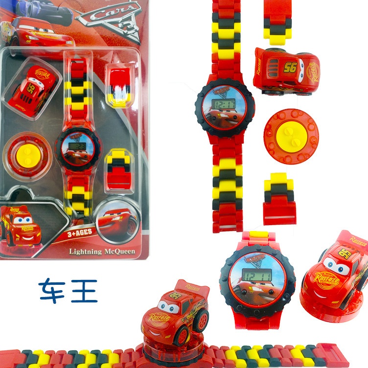 Paling Ekonomis  JAM TANGAN ANAK DIGITAL BENTUK LEGO KARAKTER MOBIL CARS MCQUEEN