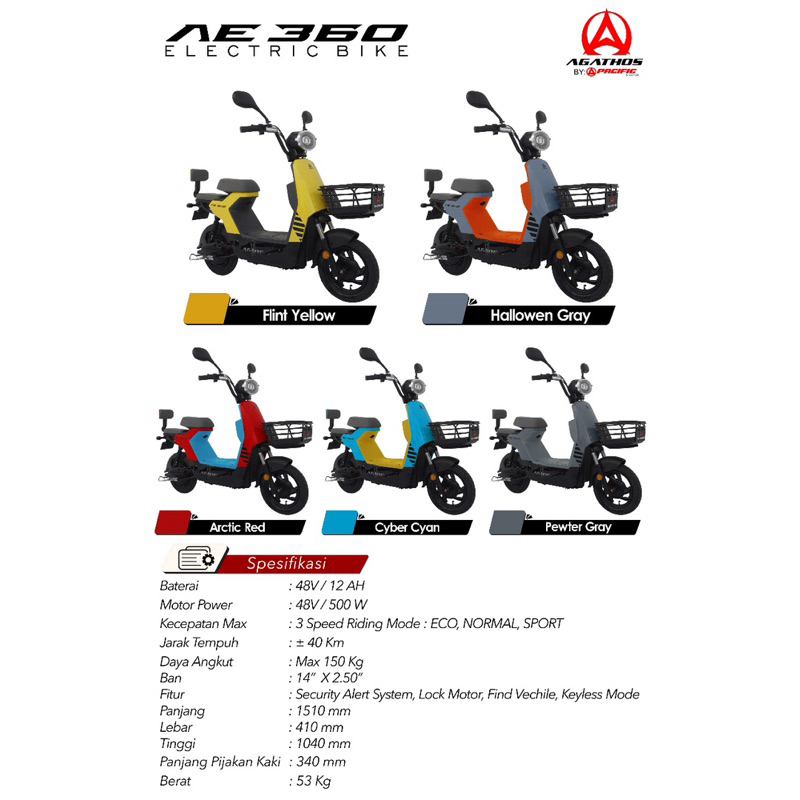 "Termurah" Sepeda Listrik Selis PACIFIC AGATHOS AE360