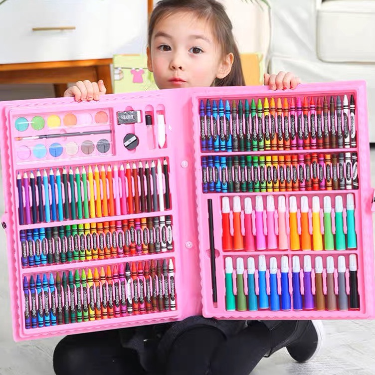 

Sikat Habis Crayon Set Peralatan Gambar Lukis Pensil Warna Art Set isi 15 pcs Kualitas Premium