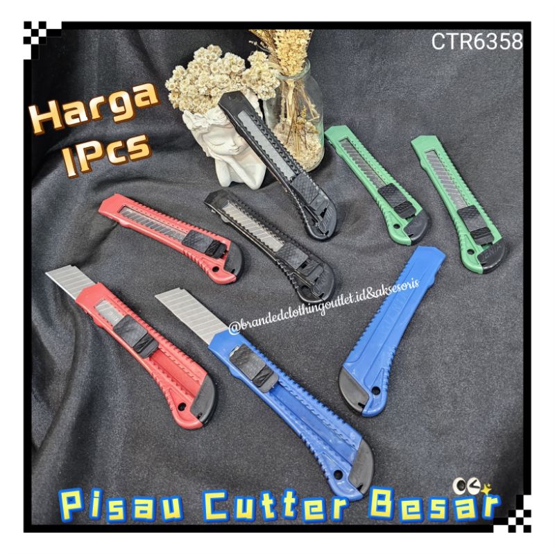 

PISAU CUTTER BESAR 14CM / PISAU POTONG BUAH KERTAS DLL / PISAU DAPUR / PISAU SERBAGUNA / CUTTER KNIFE / CTR6358