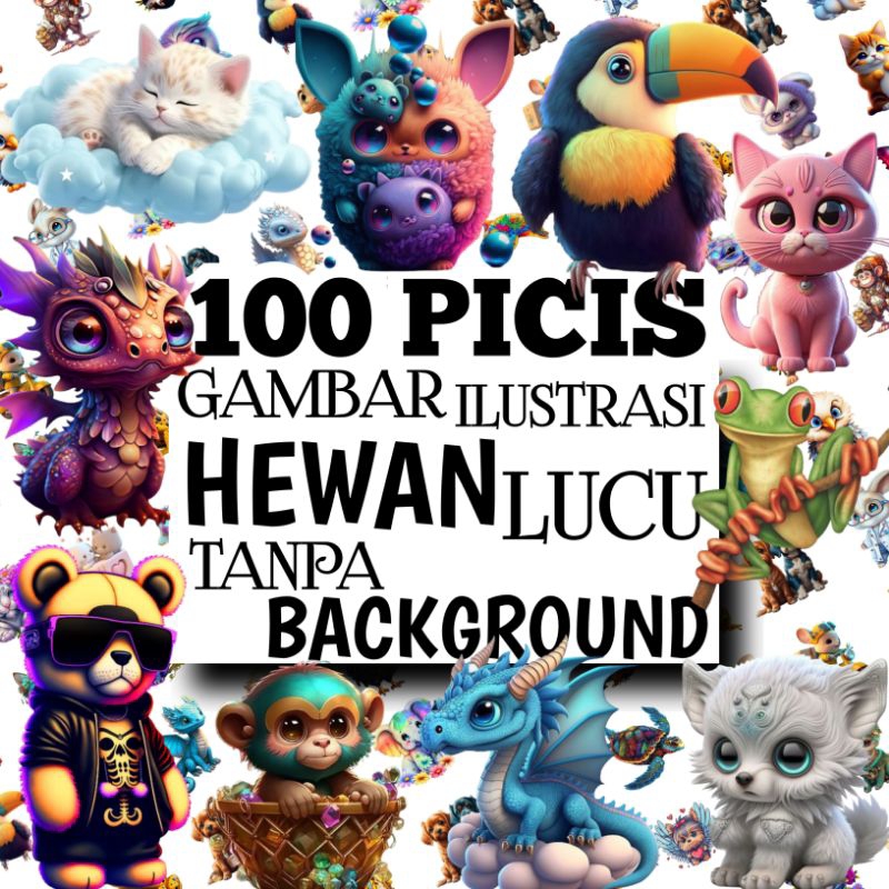 50/100 Gambar Ilustrasi Hewan | Gambar Animals | Prudok digital | Hewan Peliharaan | Ilustrasi Digit