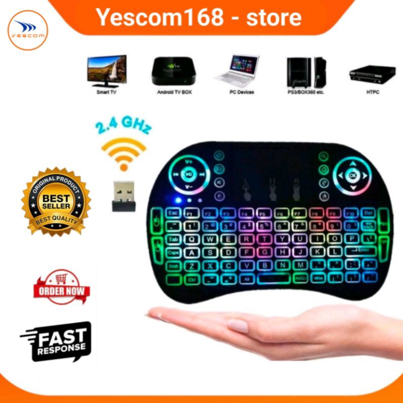KEYBOARD MINI LAMPU COCOK BUAT TV BOX/GADGET HP/LAPTOP/STB TV DIGITAL/DLL
