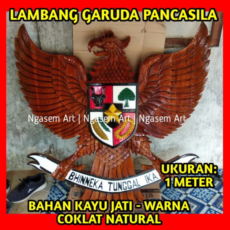 GARUDA PANCASILA 1 METER | LAMBANG NEGARA KAYU JATI